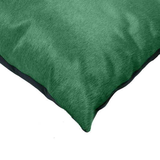 Almohada de piel de vaca verde de 18" x 18" x 5" (paquete de 2)