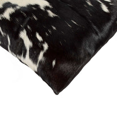 Set of Two 12" X 20" Black and White Cowhide Throw Pillows