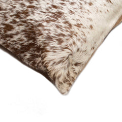 Set of Two 18" Brown and White Cowhide Throw Pillow