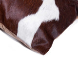 Set of Two 12" X 20" Brown and White Cowhide Throw Pillow