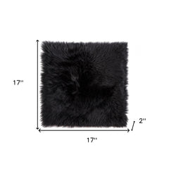 17" X 17" Black Sheepskin Solid Color Pad