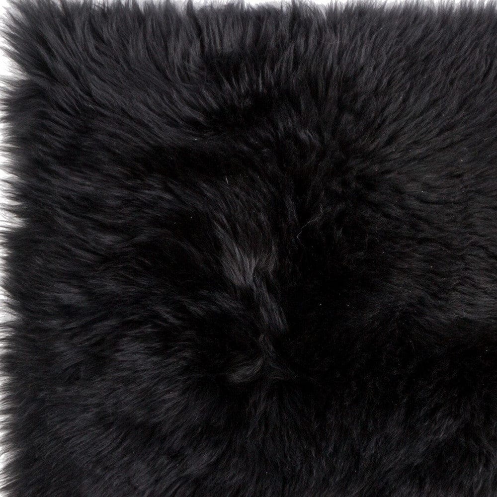 17" X 17" Black Sheepskin Solid Color Pad - Homeroots