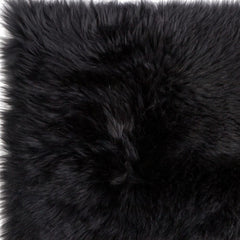 17" X 17" Black Sheepskin Solid Color Pad - Homeroots