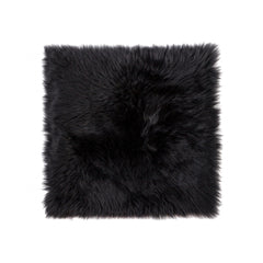 17" X 17" Black Sheepskin Solid Color Pad - Homeroots