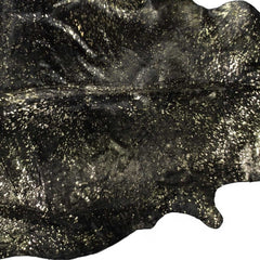 60" X 84" Chocolate And Gold Cowhide - Area Rug - Homeroots