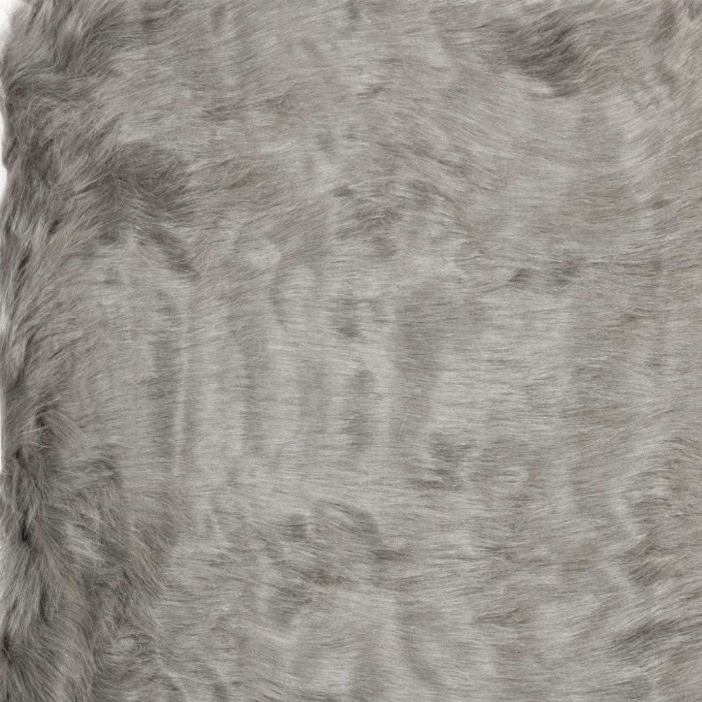 3' X 5' Gray Rectangular Faux Fur - Area Rug - Homeroots