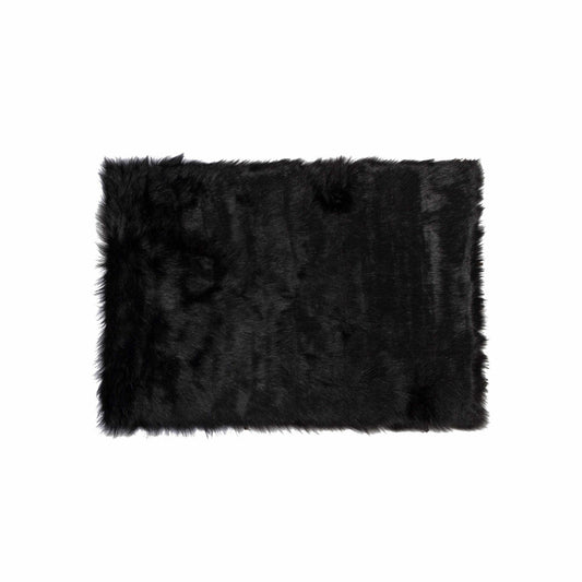 60" X 96" Black Sheepskin - Rug Or Throw - Homeroots