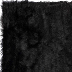 60" X 96" Black Sheepskin - Rug Or Throw - Homeroots