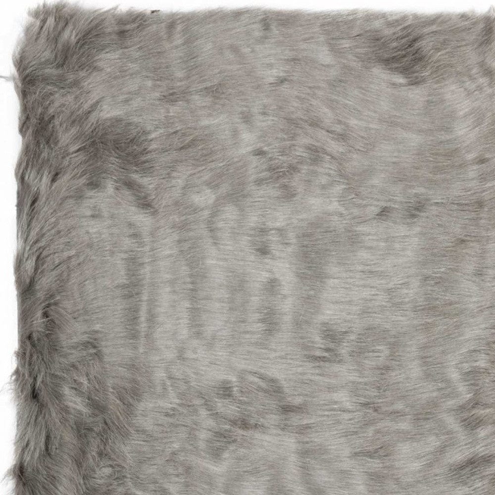 5' X 8' Gray Faux Sheepskin Area Rug - Homeroots