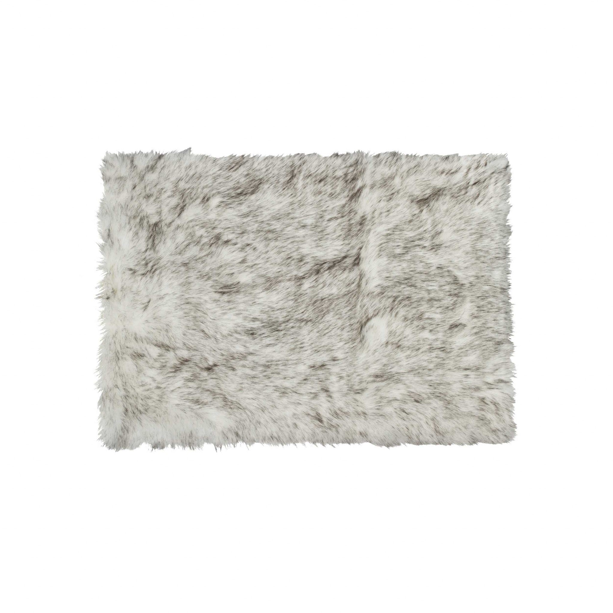 5' X 8' Gray Faux Fur Ombre Flokati Washable Area Rug