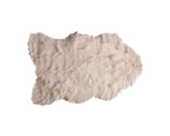 2' X 3' Taupe Faux Sheepskin Machine Tufted Non Skid Area Rug