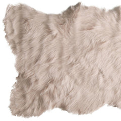 2' X 3' Taupe Faux Sheepskin Machine Tufted Non Skid Area Rug