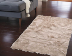 2' X 3' Taupe Animal Print Area Rug