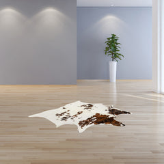 Alfombra de piel de vaca con efecto sal y pimienta de 72" x 84" - S&amp;P Chocolate White