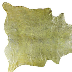 72" X 84" Lime And Silver Cowhide - Area Rug - Homeroots