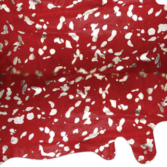 72" X 84" Red And Silver Cowhide - Area Rug