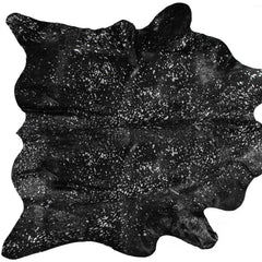 60" X 84" Black And Silver Cowhide - Area Rug - Homeroots