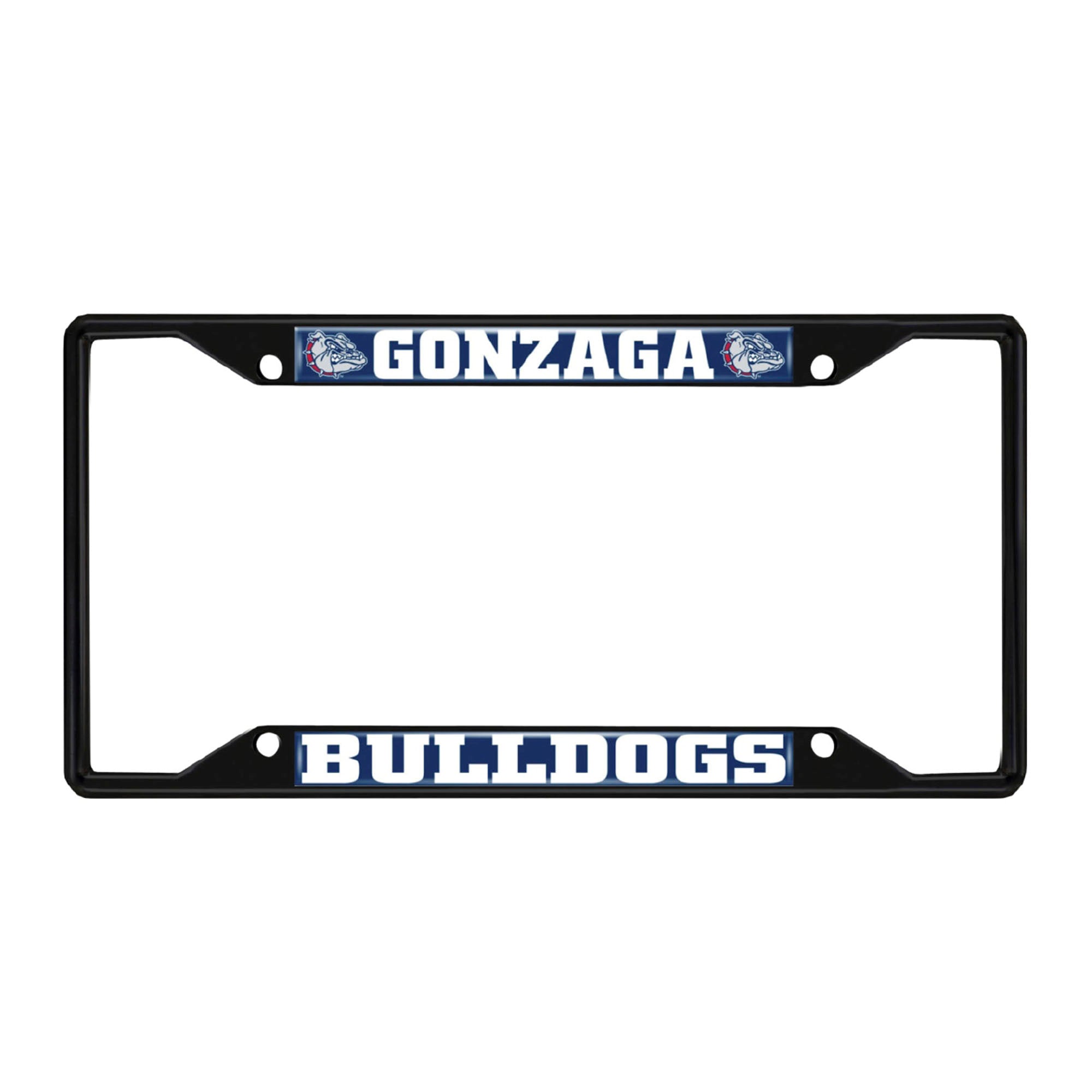 Gonzaga Bulldogs Metal License Plate Frame Black Finish