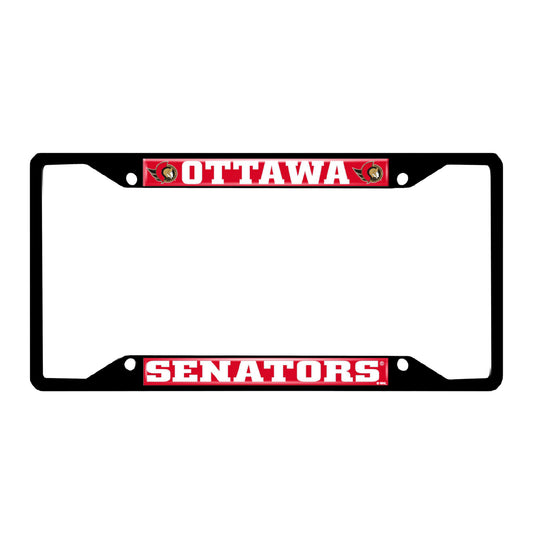 Ottawa Senators Metal License Plate Frame Black Finish