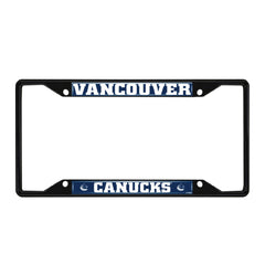 Vancouver Canucks Metal License Plate Frame Black Finish