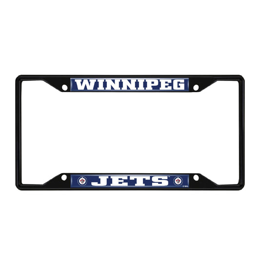 Winnipeg Jets Metal License Plate Frame Black Finish