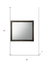 35" Gray Oak Framed Accent Mirror - Homeroots