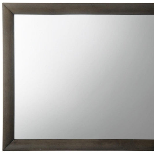 35" Gray Oak Framed Accent Mirror - Homeroots