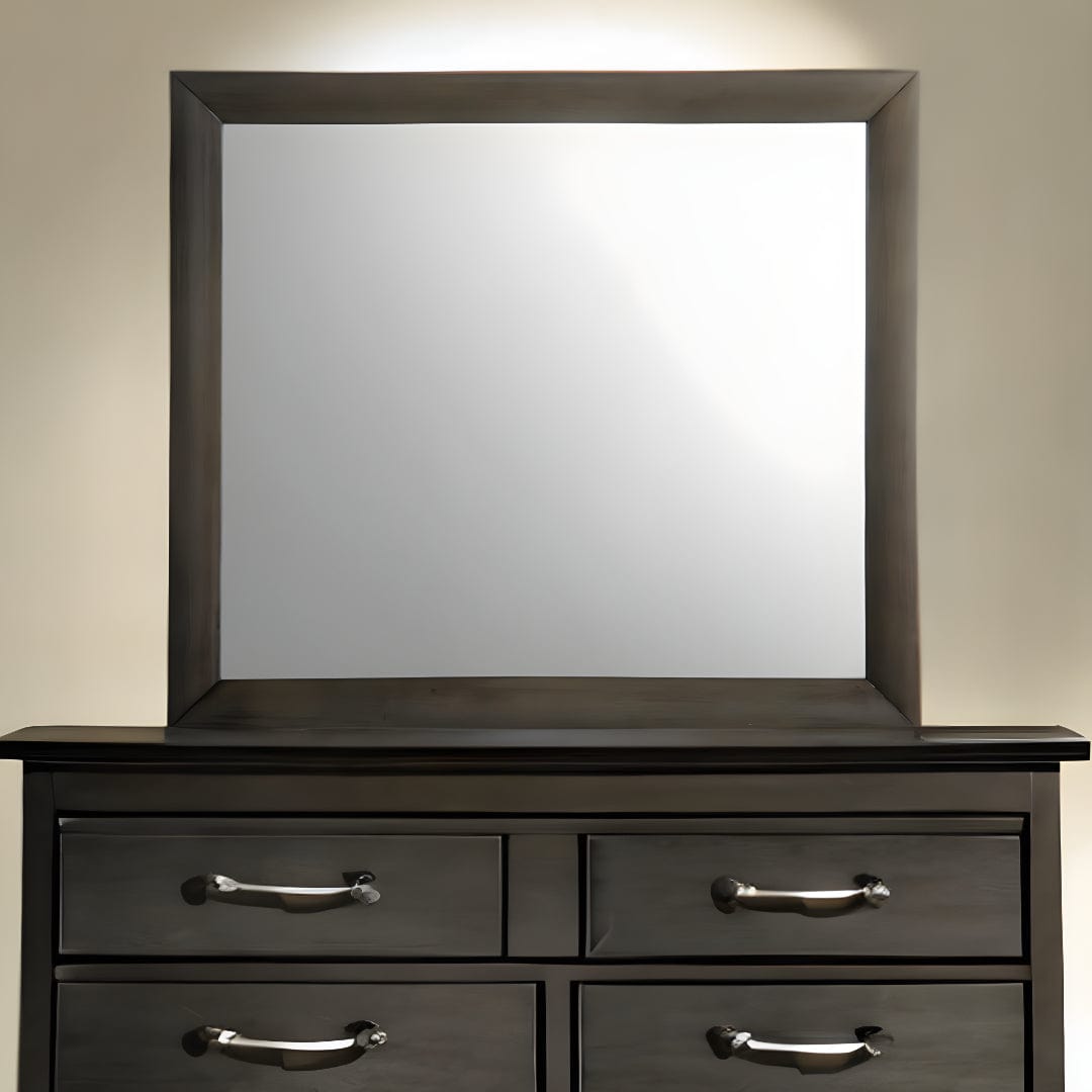 35" Gray Oak Framed Accent Mirror - Homeroots