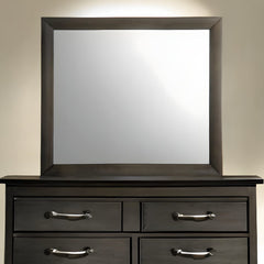 35" Gray Oak Framed Accent Mirror - Homeroots