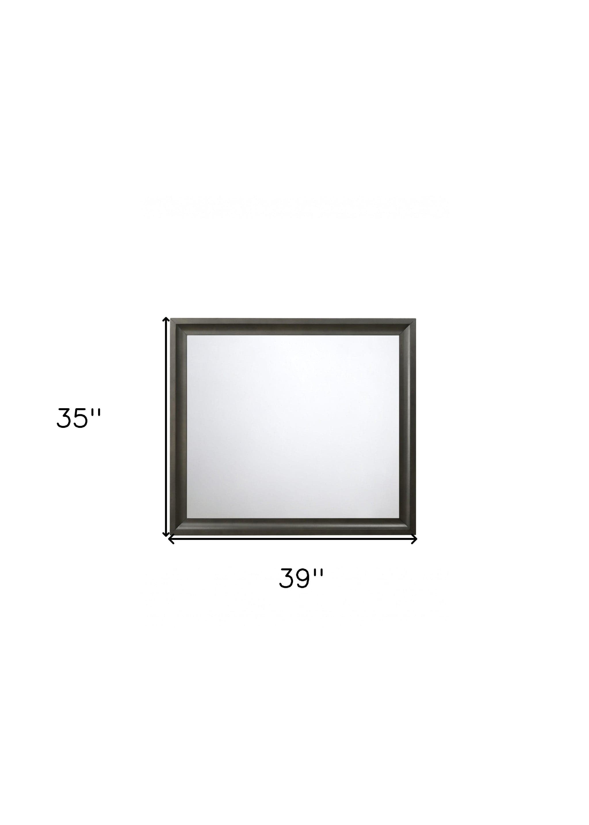 35" Gray Framed Accent Mirror - Homeroots