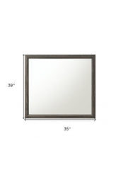 35" Rectangle Wall Mounted Accent Mirror With Frame - Homeroots