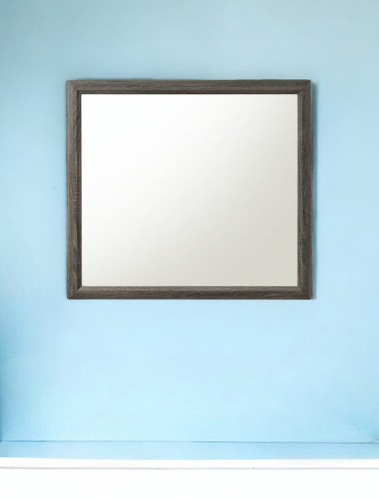 35" Rectangle Wall Mounted Accent Mirror With Frame - Homeroots