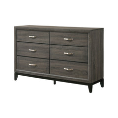 58" Gray Six Drawer - Homeroots