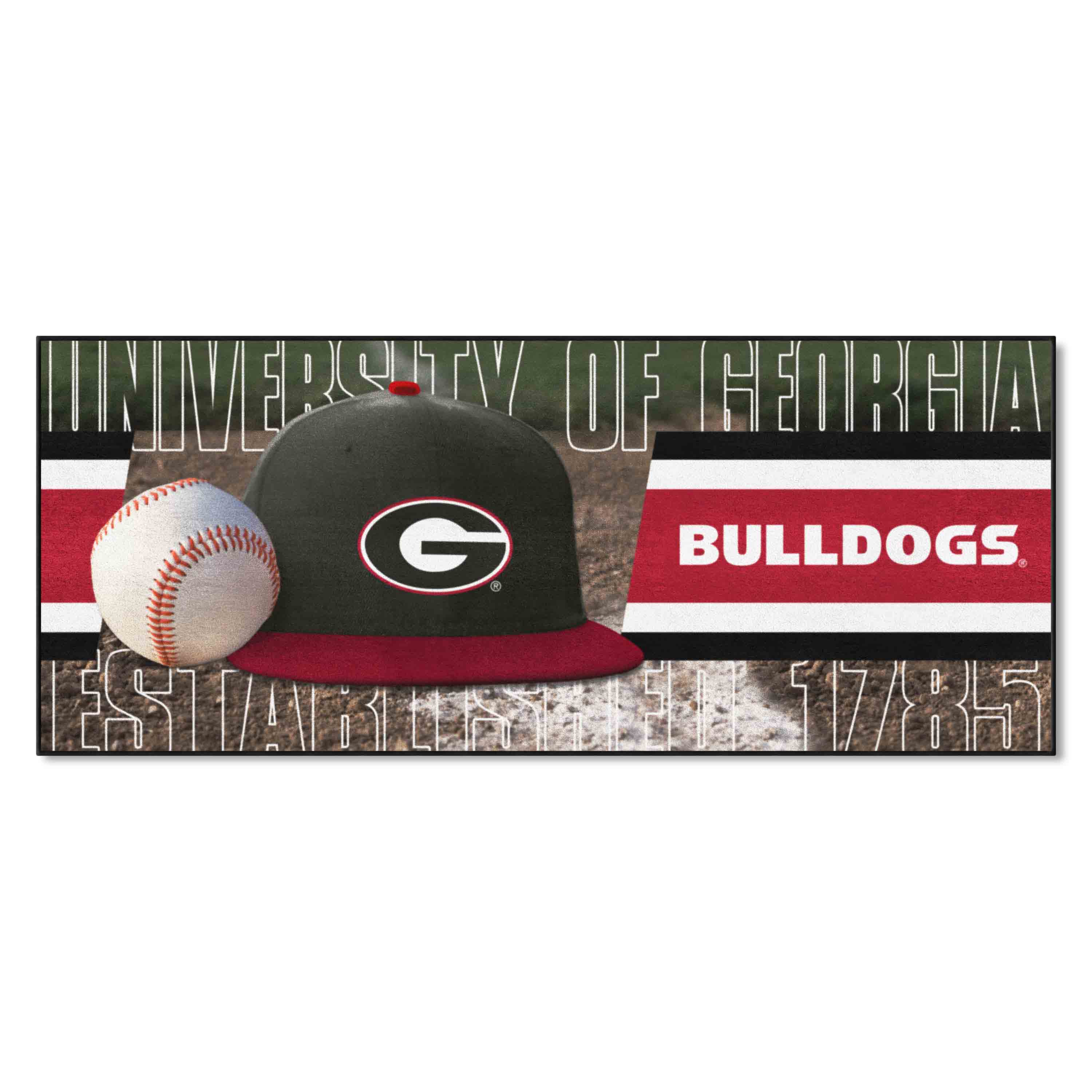 Georgia Bulldogs Baseball Runner Rug - 30in. x 72in.