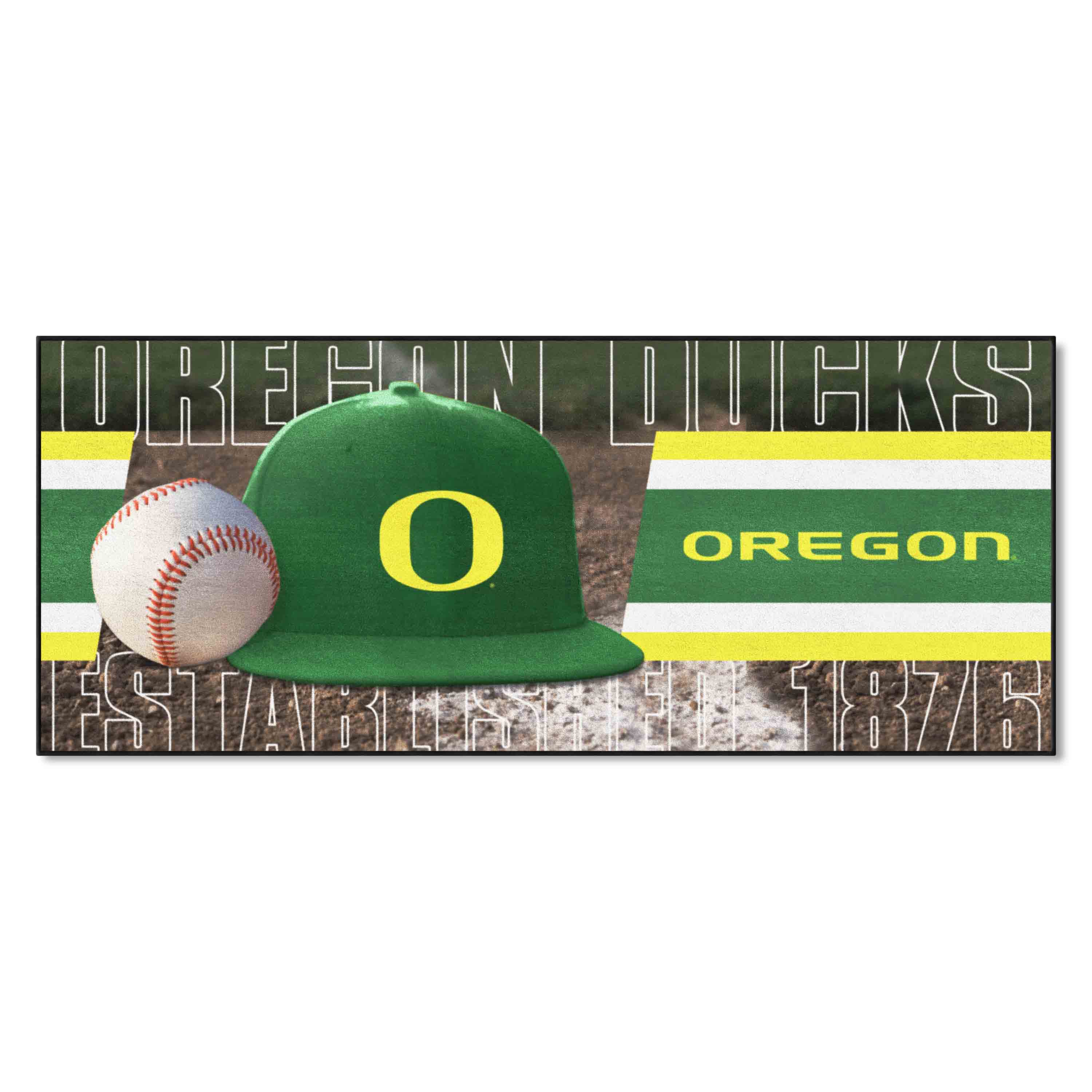 Oregon Ducks Baseball Runner Rug - 30in. x 72in.