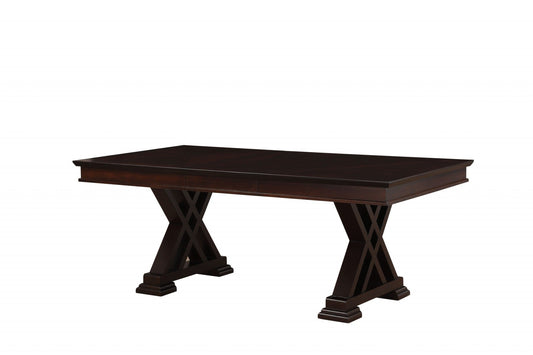 60" Espresso Solid Wood Pedestal Base Dining Table - Homeroots