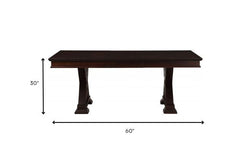 60" Espresso Solid Wood Pedestal Base Dining Table - Homeroots