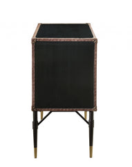 52" Brown Leather Console Table