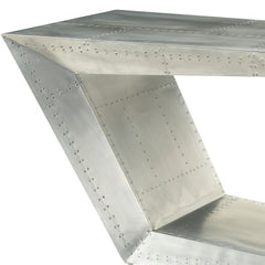 71" Silver Aluminum Writing Desk