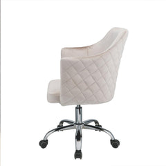 Champagne Fabric Seat Swivel Adjustable Task Chair Fabric Back Steel Frame