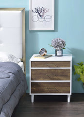 21" Brown Three Drawers Nightstand