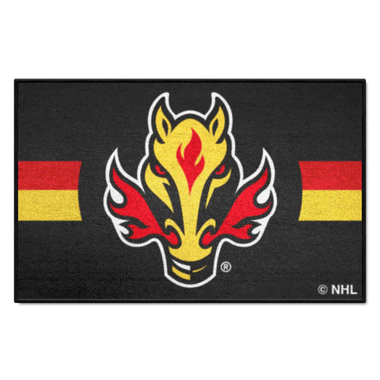 Calgary Flames Starter Mat Accent Rug - 19in. x 30in. Uniform Alternate Design - Calgary Flames