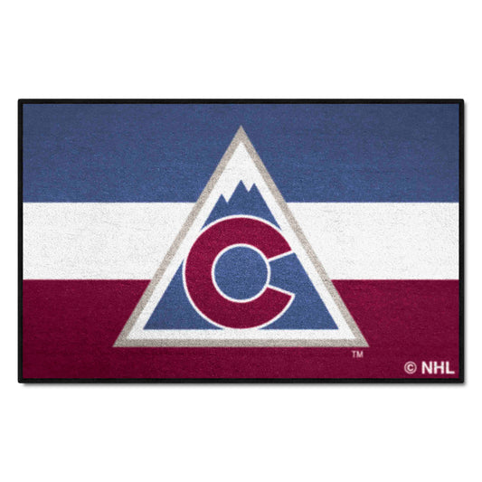 Colorado Avalanche Starter Mat Accent Rug - 19in. x 30in. Uniform Alternate Design - Colorado Avalanche