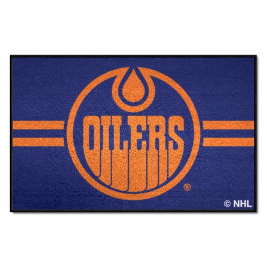 Edmonton Oilers Starter Mat Accent Rug - 19in. x 30in. Uniform Alternate Design - Edmonton Oilers