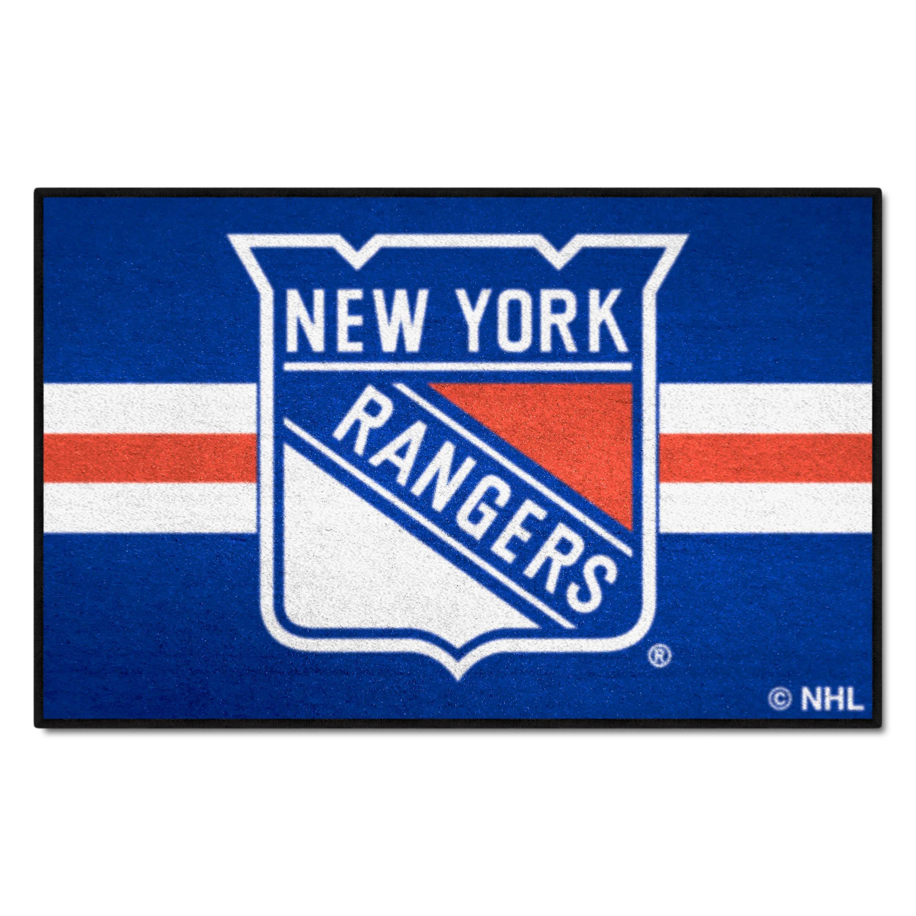 New York Rangers Starter Mat Accent Rug - 19in. x 30in. Uniform Alternate Design - New York Rangers