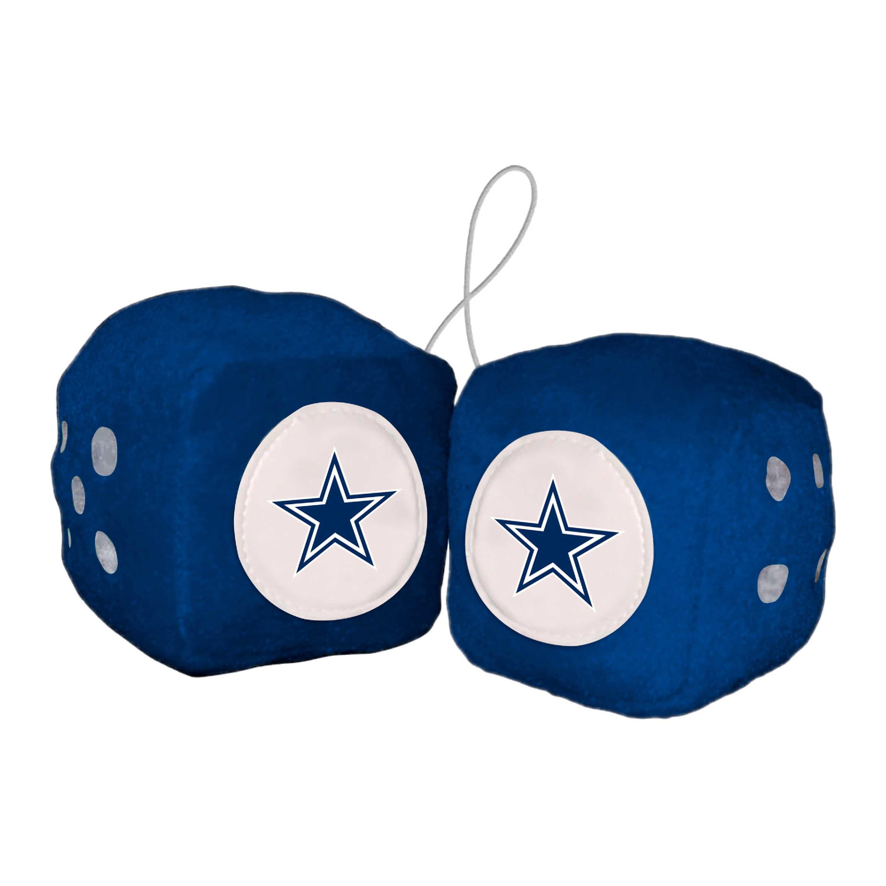 Dallas Cowboys Team Color Fuzzy Dice Décor 3" Set - Dallas Cowboys