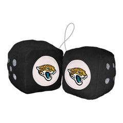 Jacksonville Jaguars Team Color Fuzzy Dice Décor 3" Set - Jacksonville Jaguars