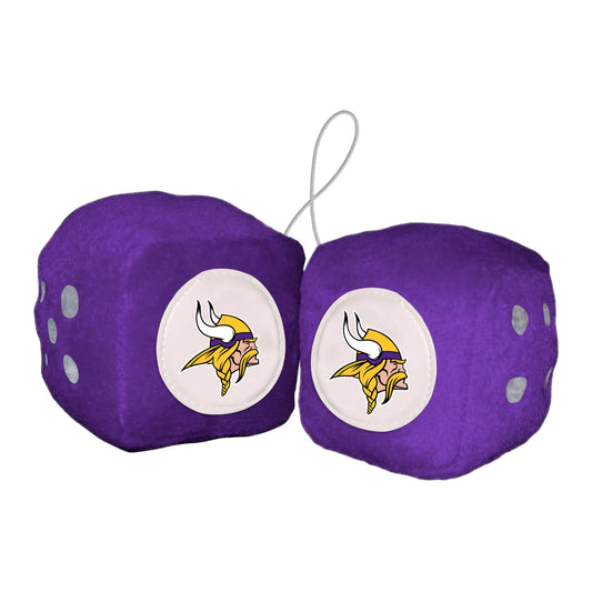 Minnesota Vikings Team Color Fuzzy Dice Décor 3" Set