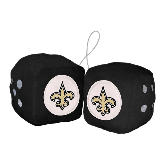 New Orleans Saints Team Color Fuzzy Dice Décor 3" Set