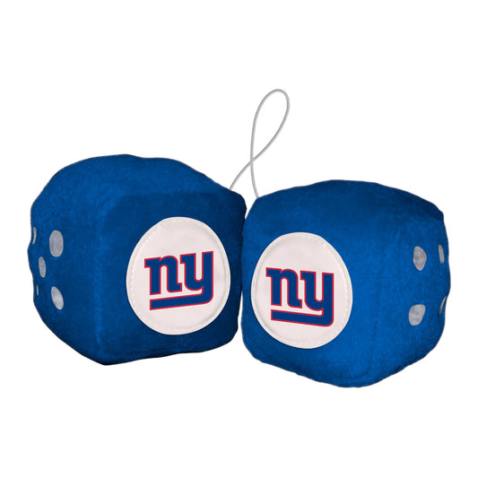 New York Giants Team Color Fuzzy Dice Décor 3" Set